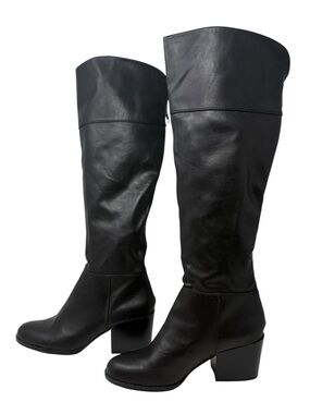 Madden Girl Wendiee Round Toe Knee Boot Black Womens 8.5M
